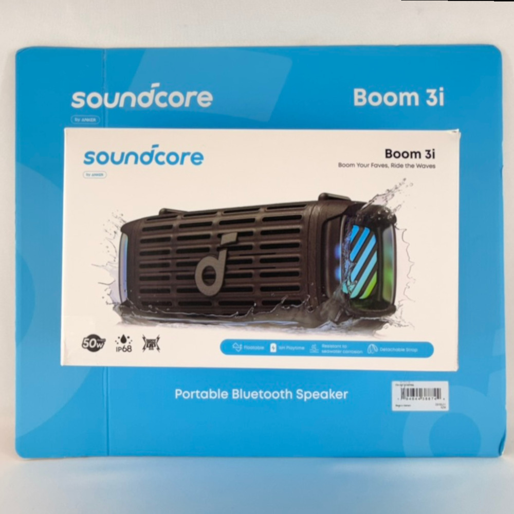 Soundcore by Anker Boom 3i Portable Outdoor Bluetooth Speaker Black 50W New Open